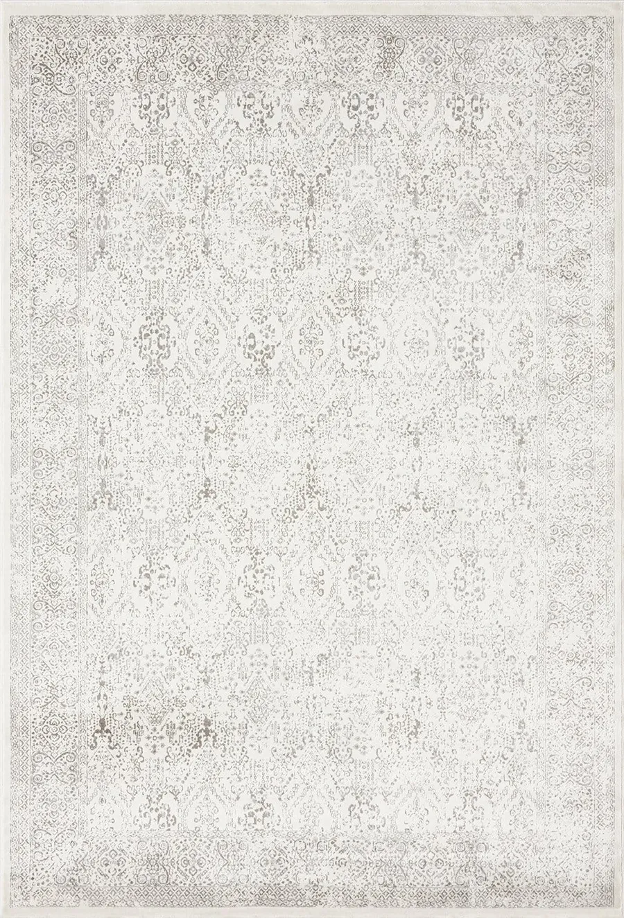 Madison Ivory And Grey Traditional Distressed Rug