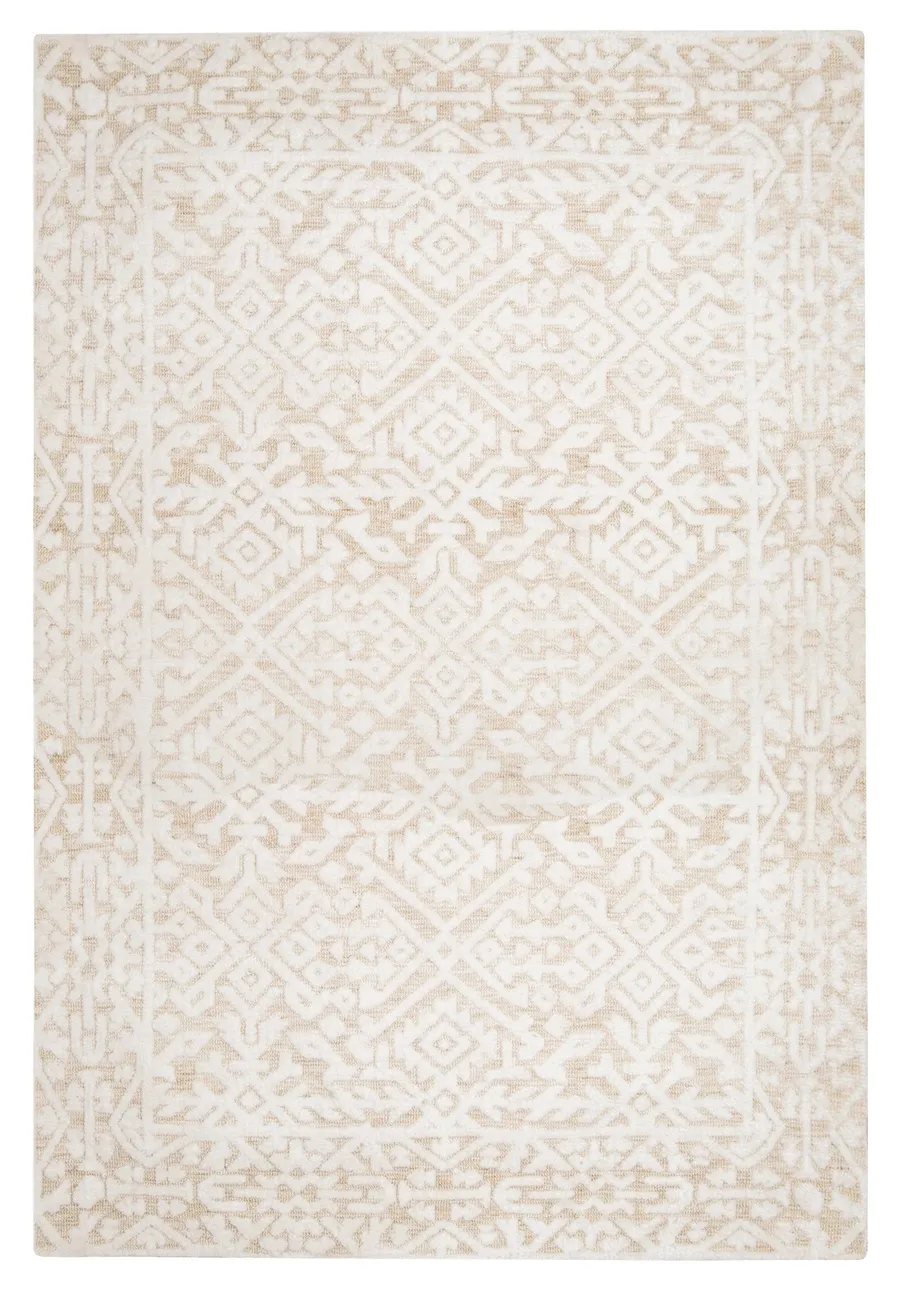 Josephine Ivory and Cream Tribal Transitional Rug