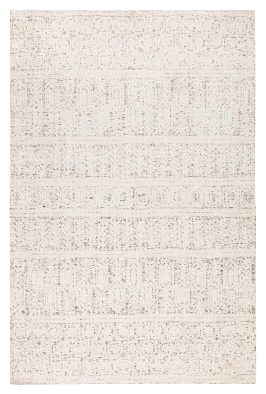 Delphine Ivory and Beige Tribal Transitional Rug