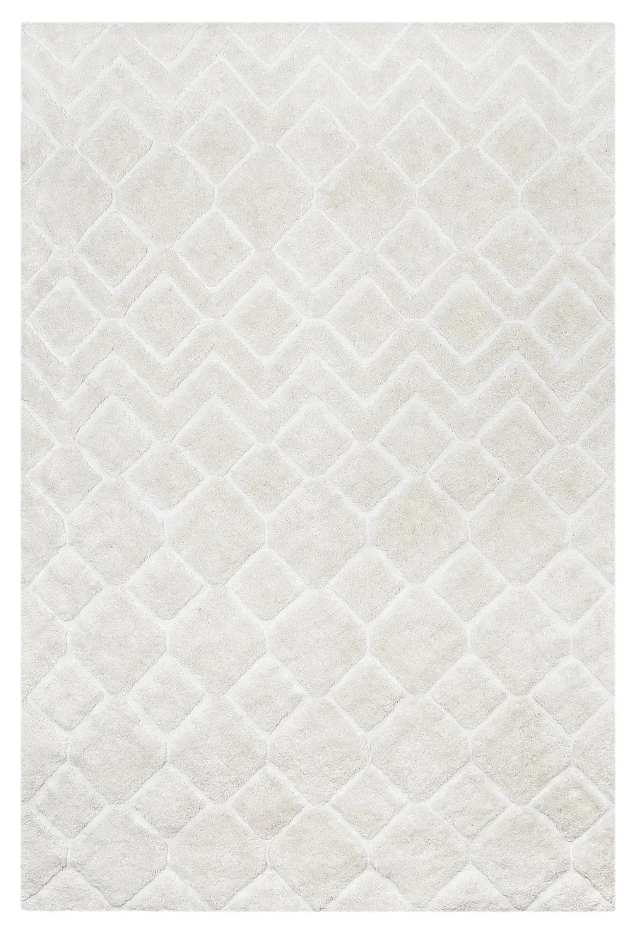 Gia Ivory Diamond Tribal PET Shag Rug