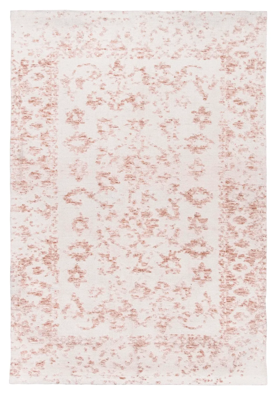 Aria Pink and Ivory Floral Transitional Rug