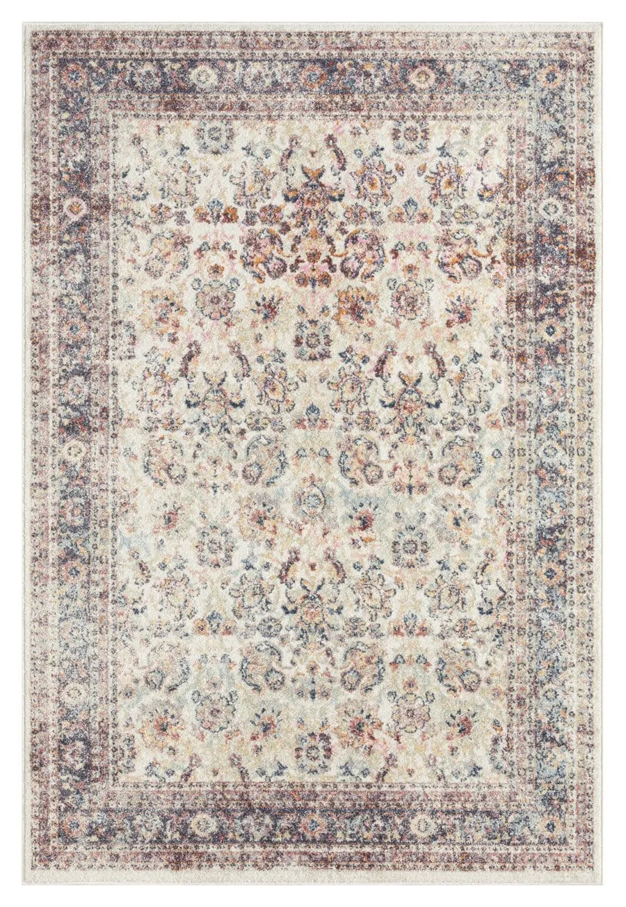 Addison Cream and Purple Multi-Colour Distressed Rug