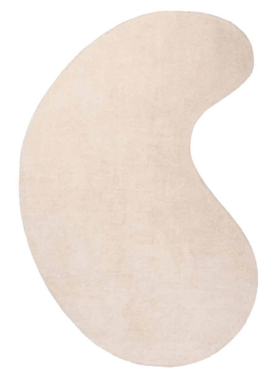 Vanni Solid Cream Curved Wool Rug