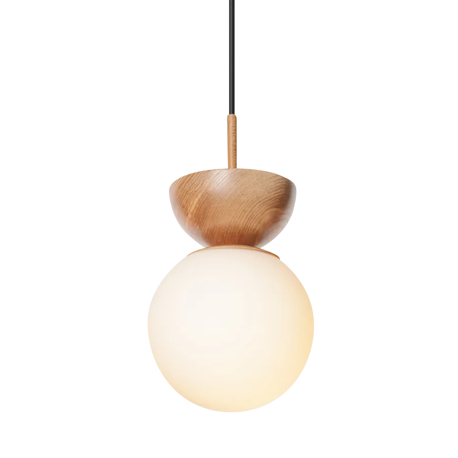 Oslo Glass Wood Pendant Light
