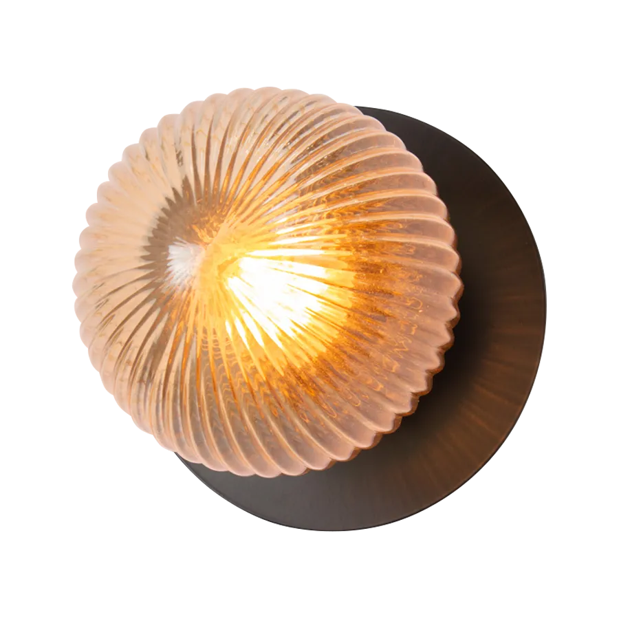 Dakota Reeded Glass Disc Wall Light