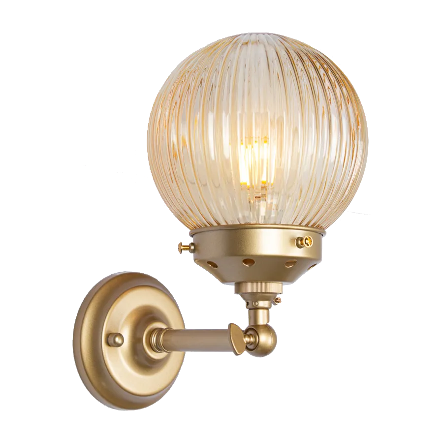 Dakota Reeded Glass Swivel Arm Wall Light