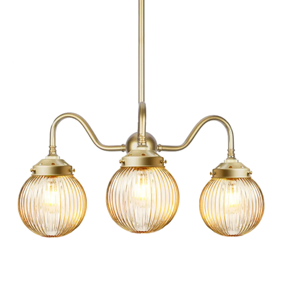Dakota Reeded Glass Gooseneck Chandelier