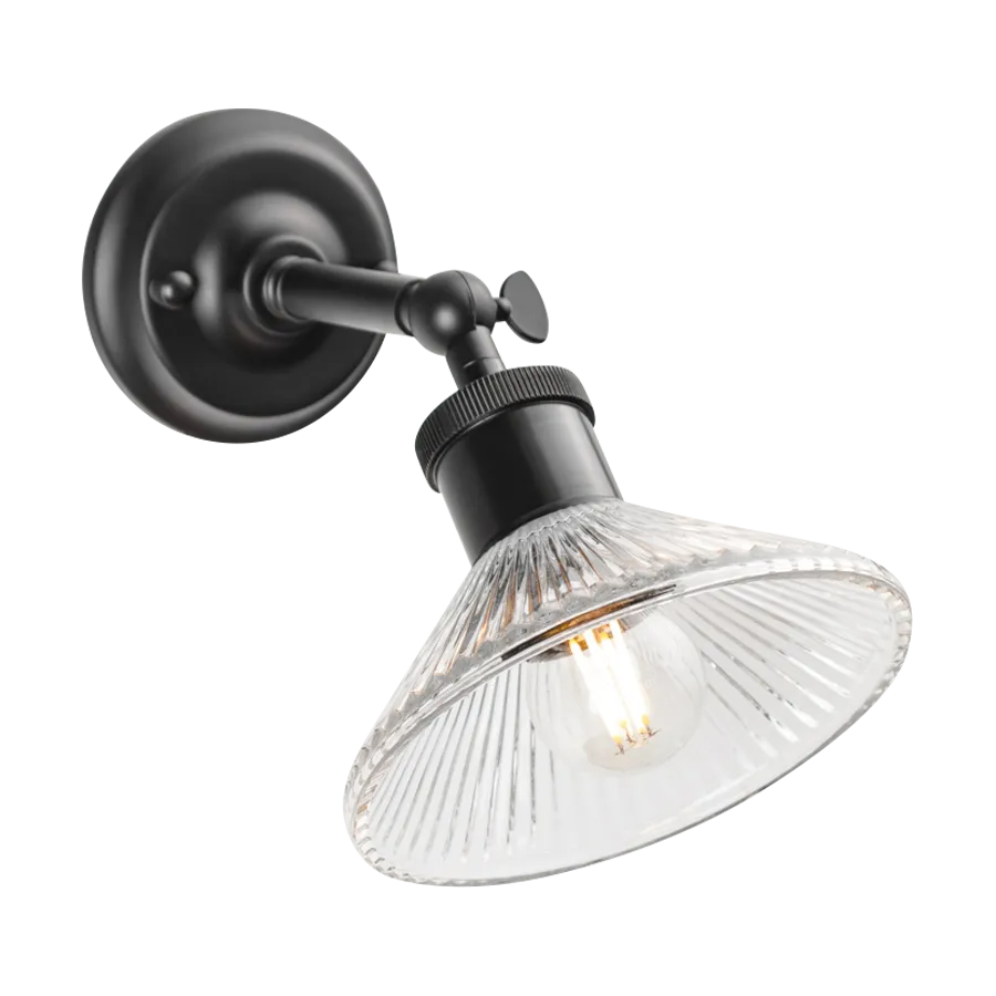 Florence Pleated Glass Swivel Arm Wall Light