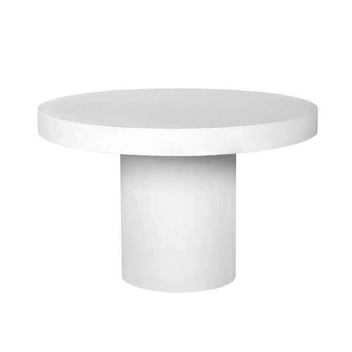 Sola White Concrete Round Dining Table