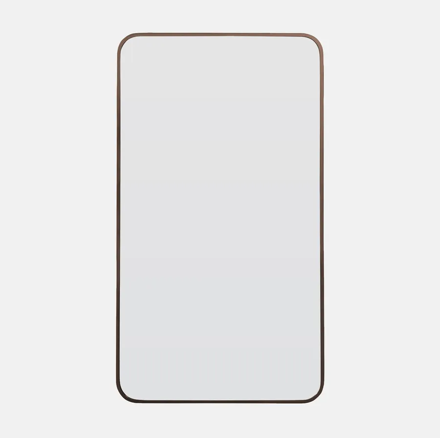 Antique Brass Rectangular Bathroom Mirror - 100cm x 56cm