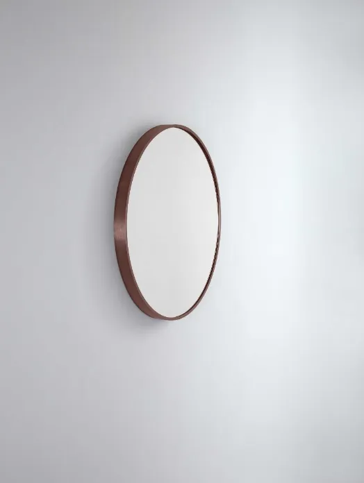 Modern Round Coloured Frame Bathroom Mirror - 7 colour options - 81cm Baltic Brass