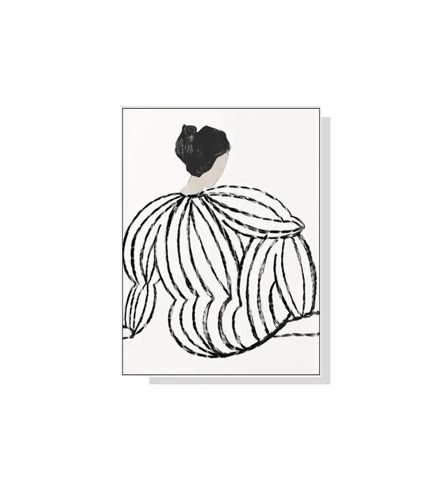 Stripe Modern Lady Wall Art Canvas 4 sizes available 70cm x 50cm