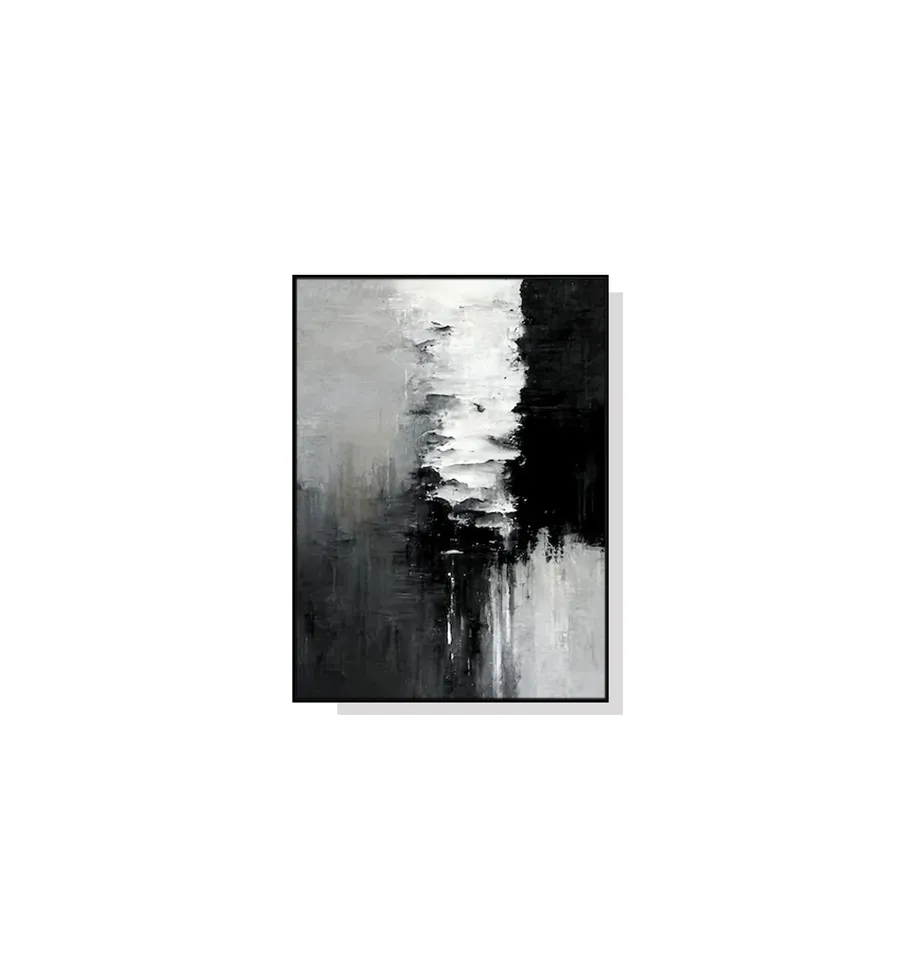 Contemporary Abstract Black White Wall Art Canvas 4 sizes available 70cm x 50cm