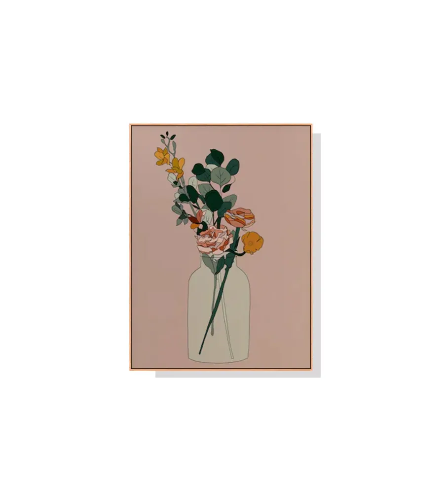Vintage Boho Flower and Vase Wall Art Canvas 4 sizes available 70cm x 50cm