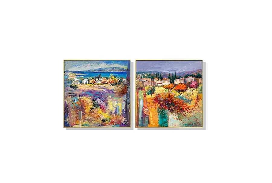 Set of 2 Italiana Estate Wall Art Canvas 3 sizes available 50cm x 50cm