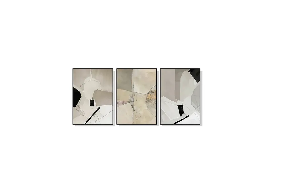 Set of 3 Modern Abstract Wall Art Canvas 3 sizes available 60cm x 40cm