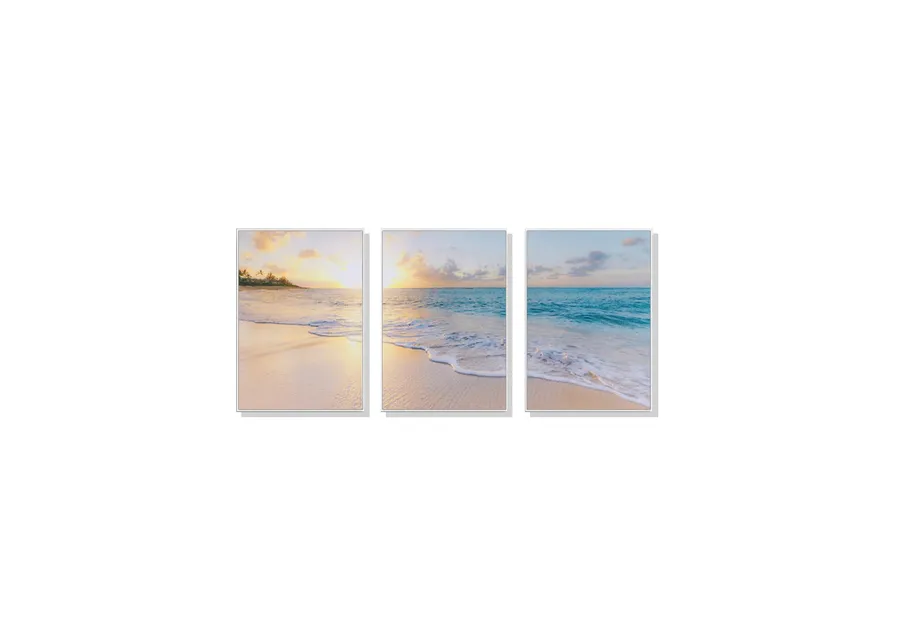 Set of 3 Ocean Sunset Wall Art Canvas 3 sizes available 60cm x 40cm
