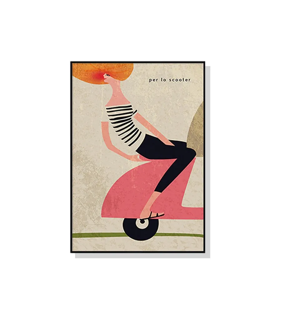 Retro Scooter Wall Art Canvas 4 sizes available 70cm x 50cm