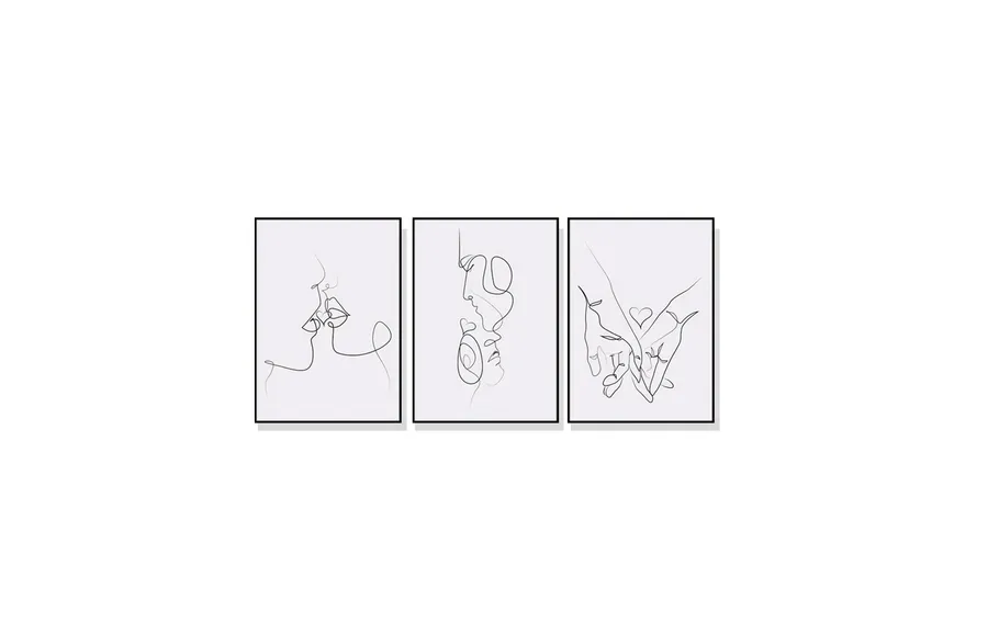 Set of 3 Couple Love Wall Art Canvas 3 sizes available 60cm x 40cm