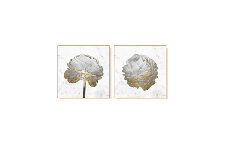 Set of 2 Blossom Flower Wall Art Canvas 3 sizes available 50cm x 50cm