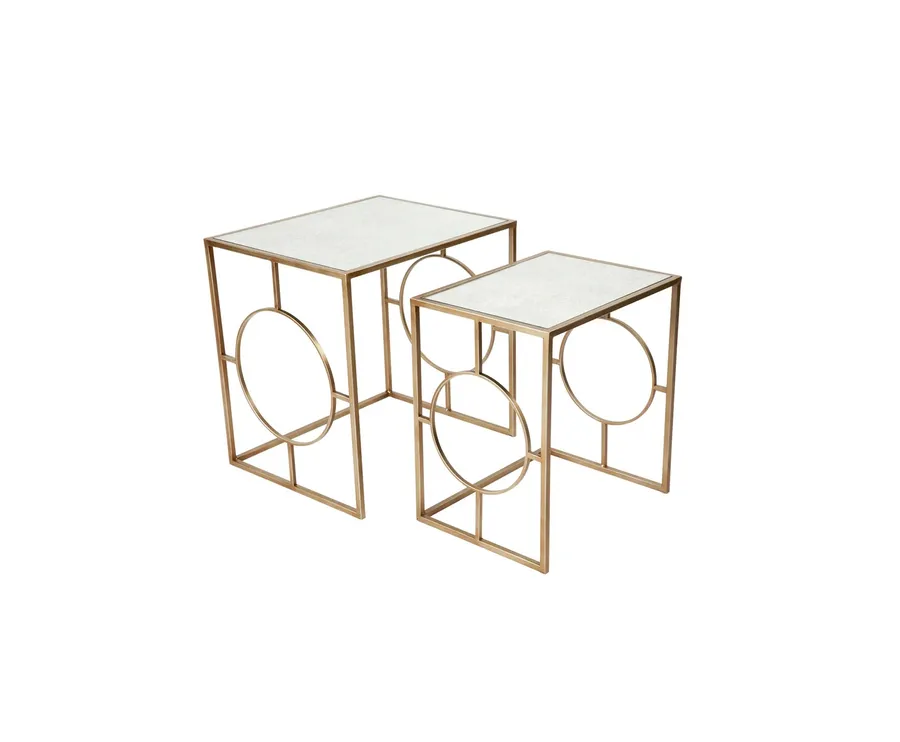 Marley Nesting Side Tables Antique Gold 50cm / 60cm