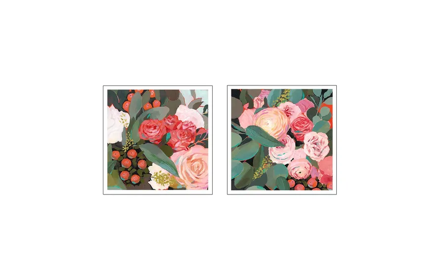 Set of 2 Eucalyptus Bouquet Wall Art Canvas 3 sizes available 50cm x 50cm