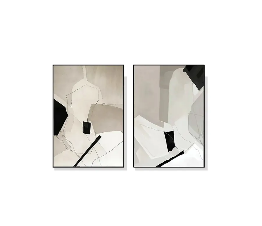 Set of 2 Modern Minimalist Abstract Wall Art Canvas 3 sizes available 60cm x 40cm