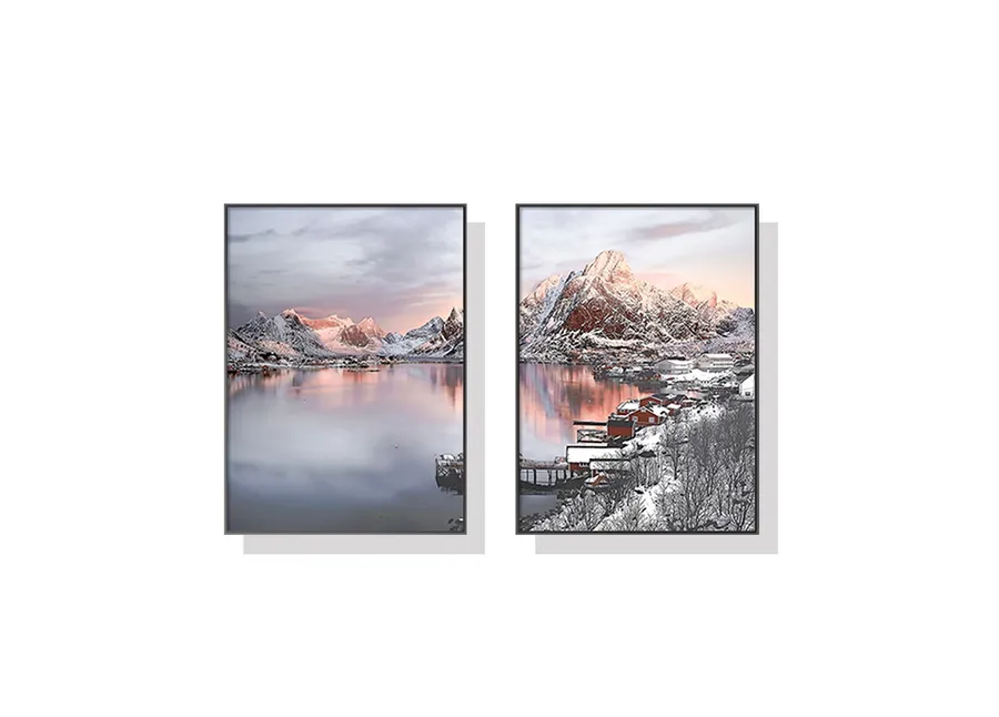 Set of 2 Norway Nordic Wall Art Canvas 3 sizes available 60cm x 40cm