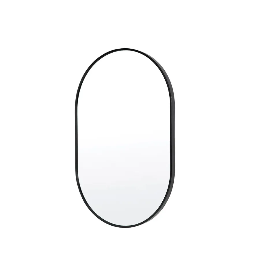 Oval Wall Mirror Black Aluminum Frame 75cm / 100cm 50cm x 75cm