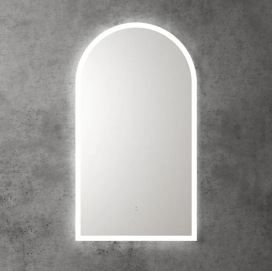 Touchless LED Arch Frameless Mirror 90cm x 50cm