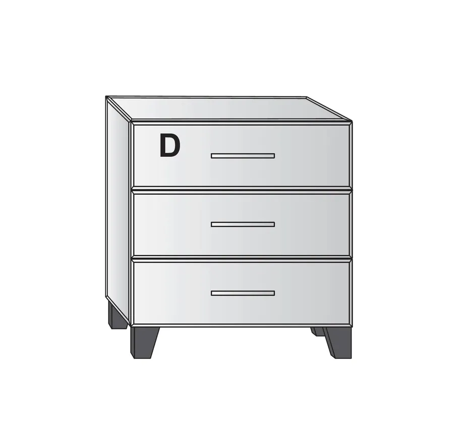 Maria Isabelle Large Mirrored Bedside Table 60cm x 55cm