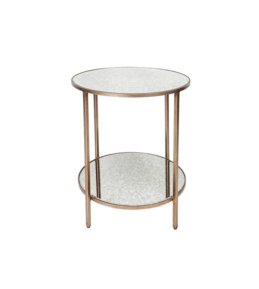 Mirrored Cocktail Side Table Antique Gold 65cm x 50cm