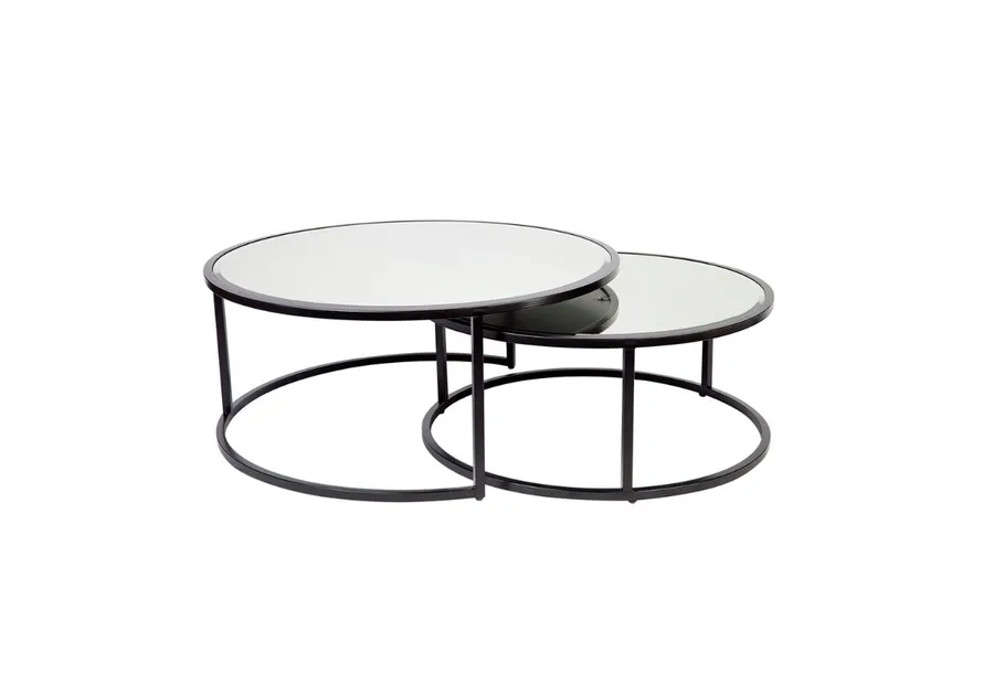Serenity Nesting Coffee Tables Black 80cm / 95cm