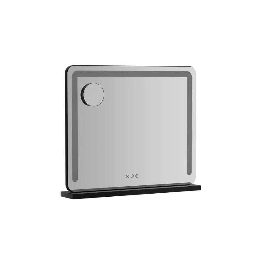 Pia Tabletop Makeup Mirror With Light Black 50cm x 60cm