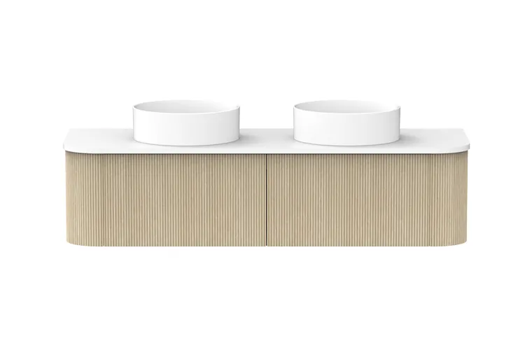 Waverley 1500mm Double Bowl Vanity, Coastal Oak