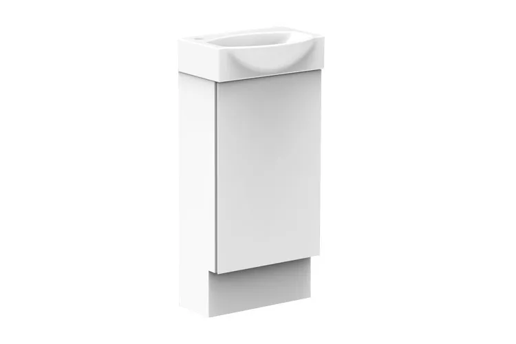 Tiny Semi-Recessed Vanity, Floor Mount