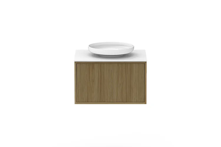 Clifton 600mm Centre Bowl Vanity, Prime Oak
