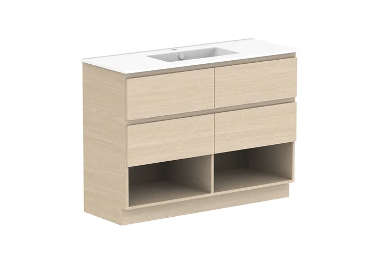 Glacier Shelf, Twin FM 1200mm, Centre Bowl Vanity