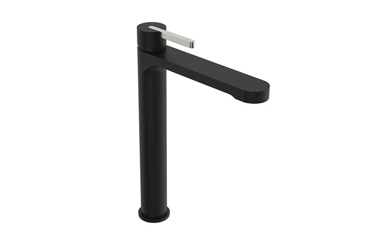 Bronx Extended Basin Mixer, Matte Black / Brushed Nickel