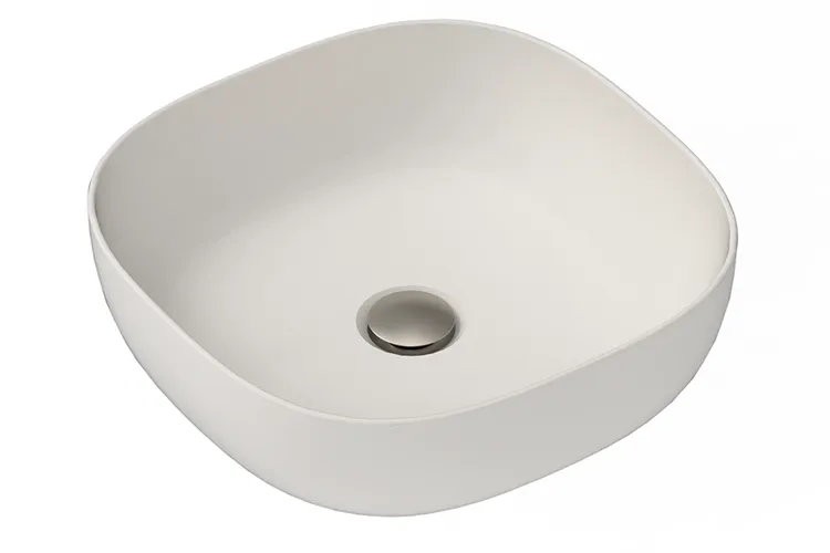 Scarabeo Glam Square Basin - Matte Pearl
