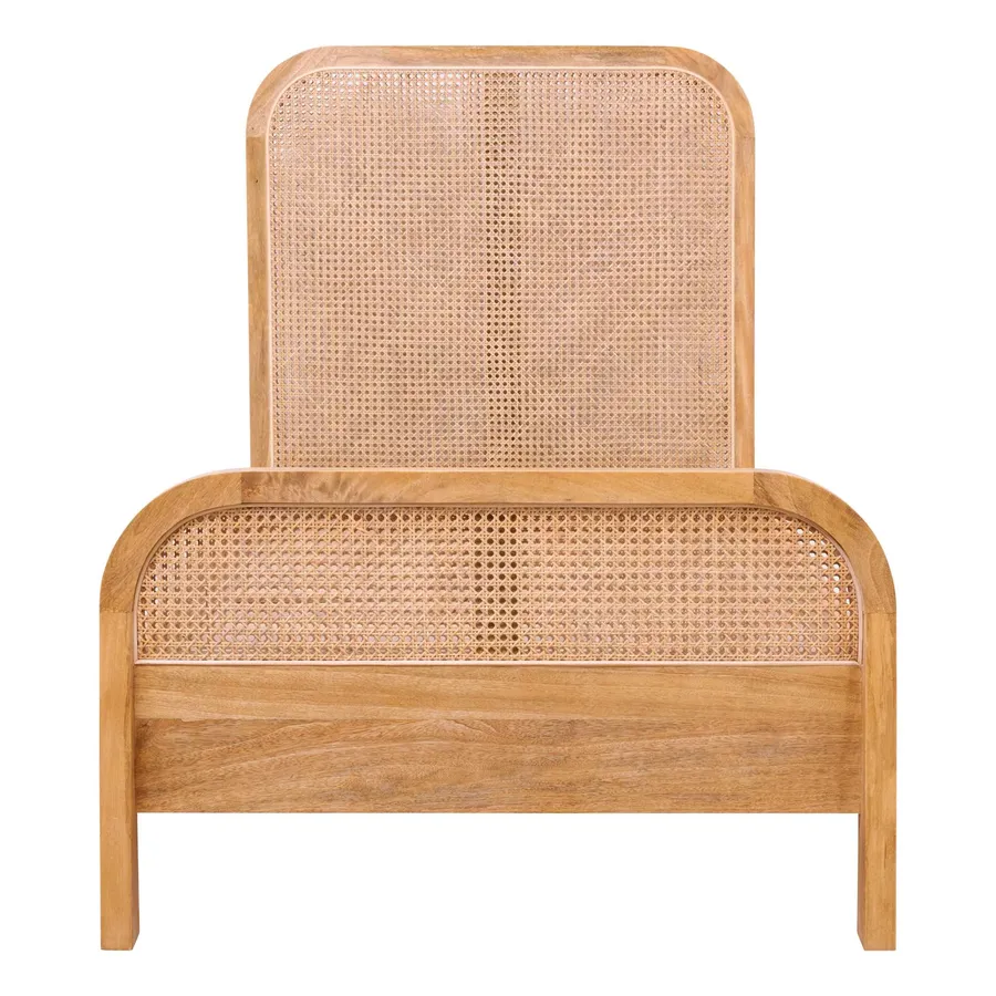 Willow Single Bed Frame in Mangowood Clear / Rattan