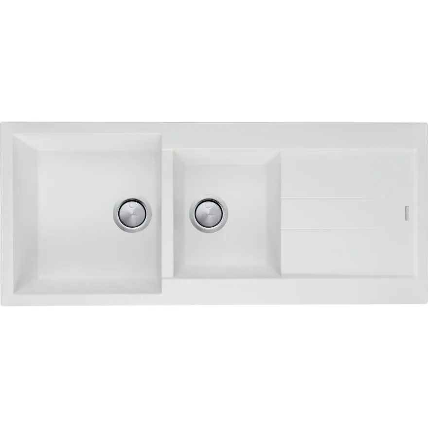 Santonin White 1&3/4 Bowl Sink with Drainer