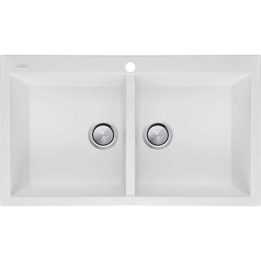 Santorini White Double Bowl Top Mount Aink
