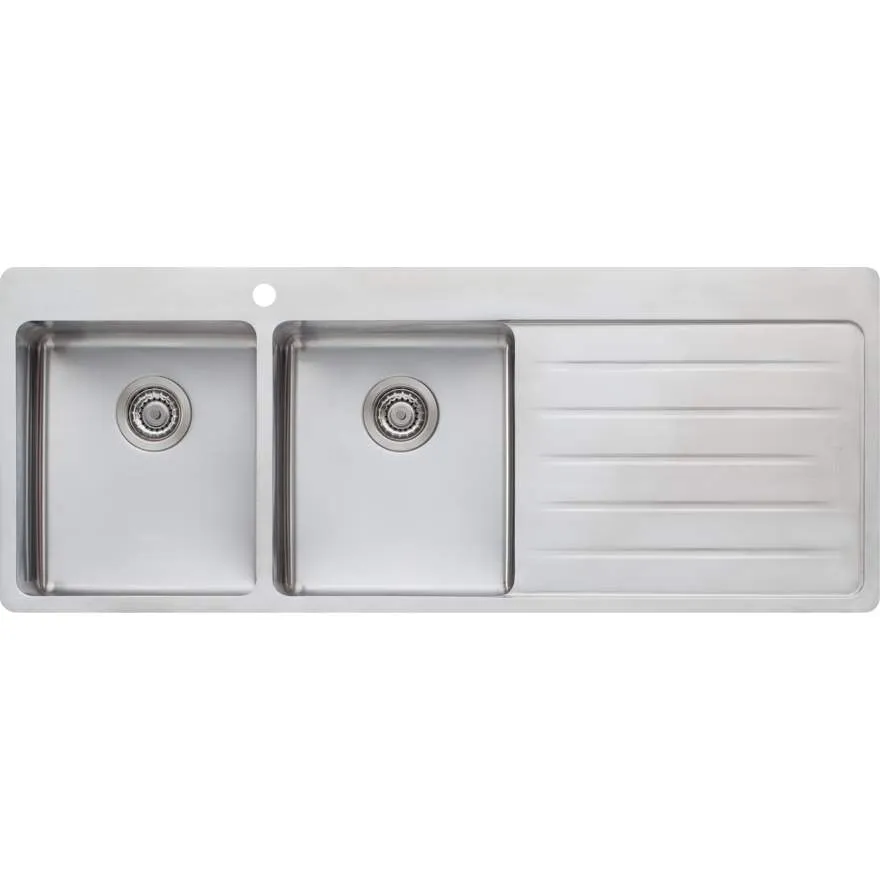 Sonetto Double Bowl Topmount Sink With Drainer