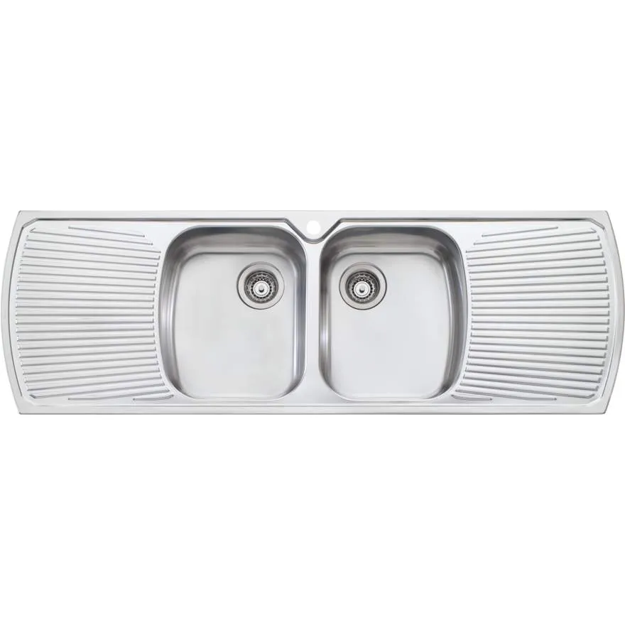Monet Double Bowl Topmount Sink with Double Drainer