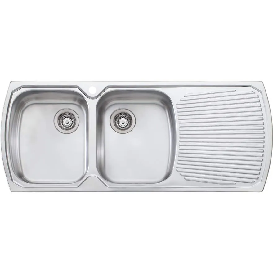 Monet Double Bowl Topmount Sink with Drainer
