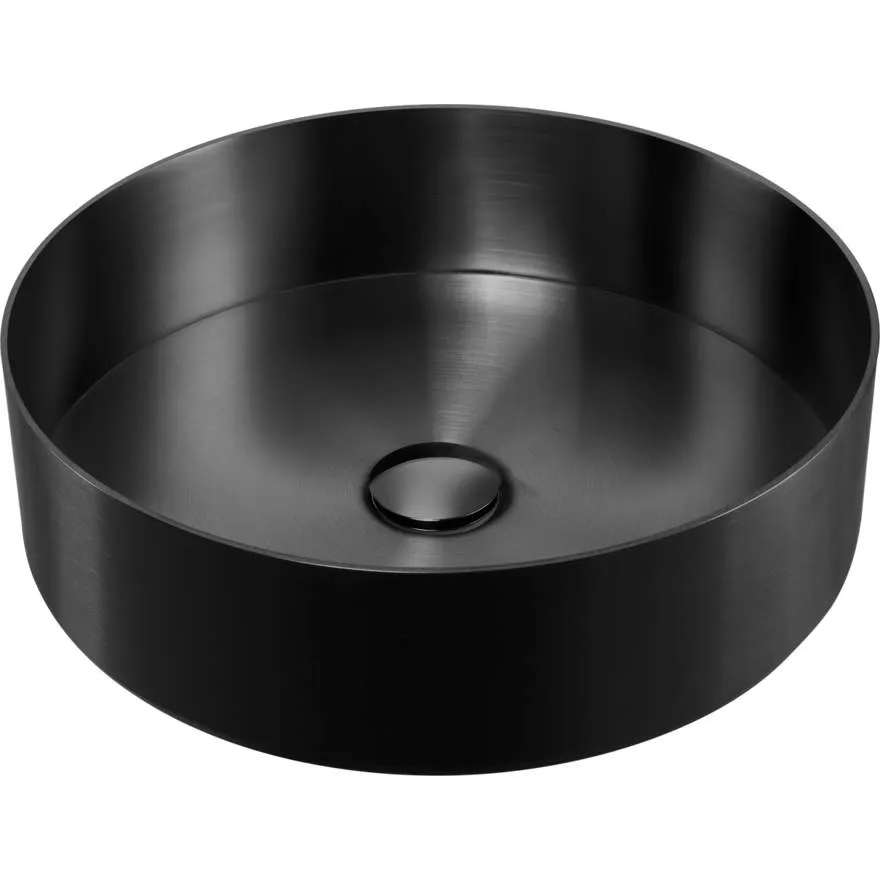 Milan Round Stainless Steel Counter Top Black Basin