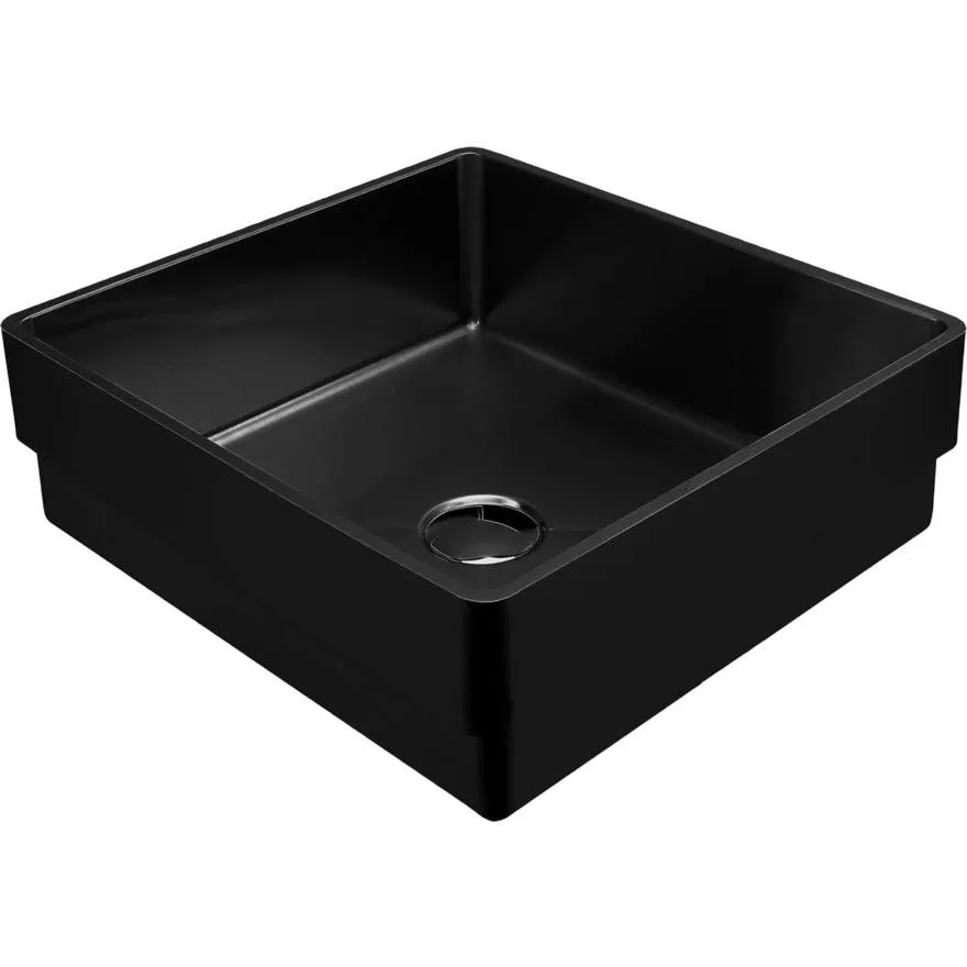 Milan Rectangular Stainless Steel Inset Black Basin