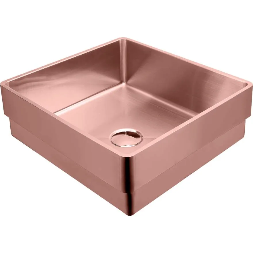 Milan Rectangular Stainless Steel Inset Copper Basin