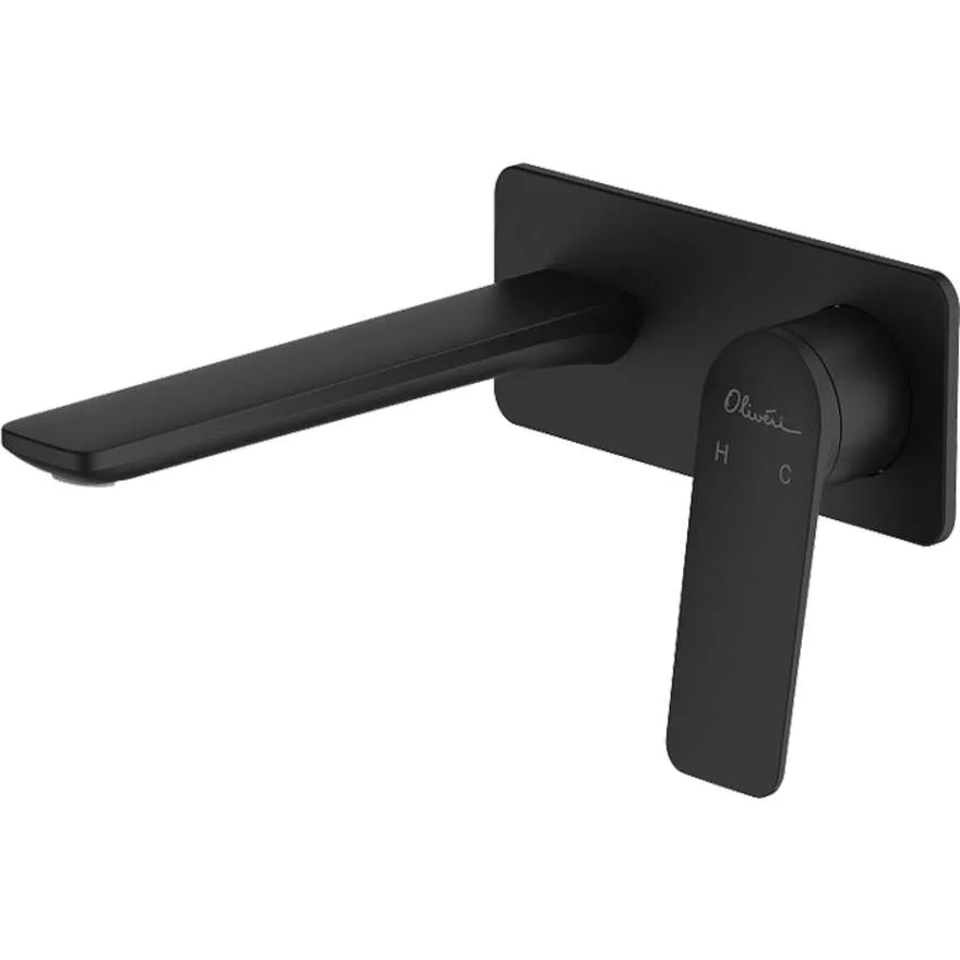 Paris Matte Black Wall Mixer Set